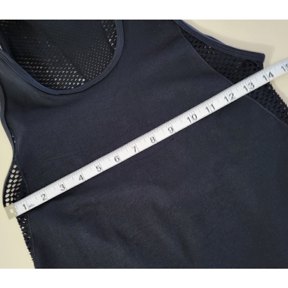 Women's Black Mesh Back Workout Tank Top - Picture 3 of 8